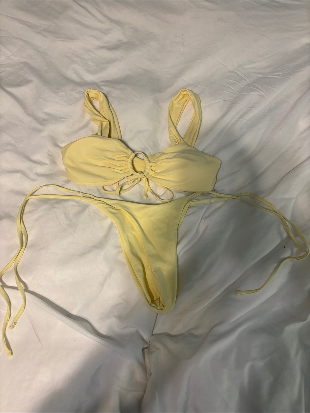 Yellow Ring-Front Bikini Set - Women Intimates & Sleepwear